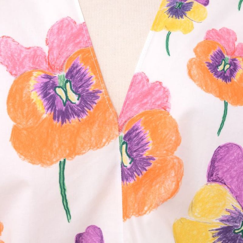 マルニ Marni ポロ風ブラウス コットン パンジープリント