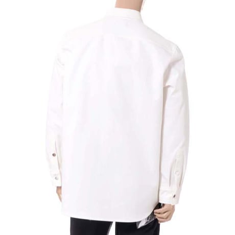 ラフシモンズ RAF SIMONS テープパッチキャリーオーバーデニムシャツ コットン クリーム