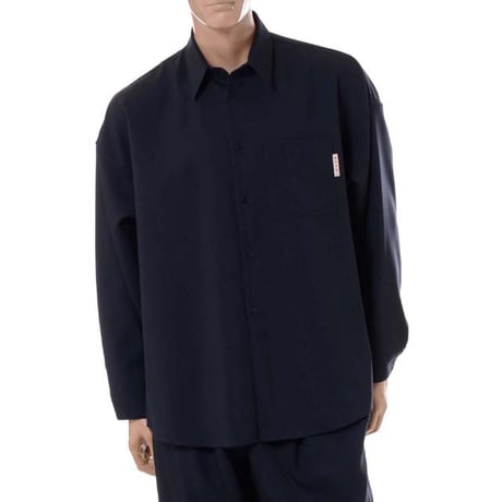 マルニ ナッパレザー半袖シャツ ネイビー ブルー ナッパ製半袖シャツ | Marni