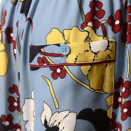 マルニ Marni フラワープリントパンツ エンヴァースサテン ブループリント 正規取扱