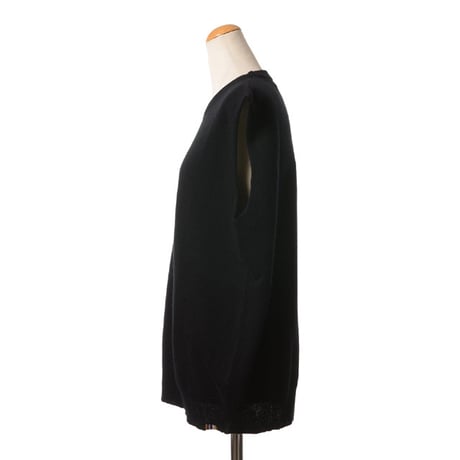 エクストリームカシミヤ extreme cashmere x n455bos 丸襟ベスト カシミア ブラック