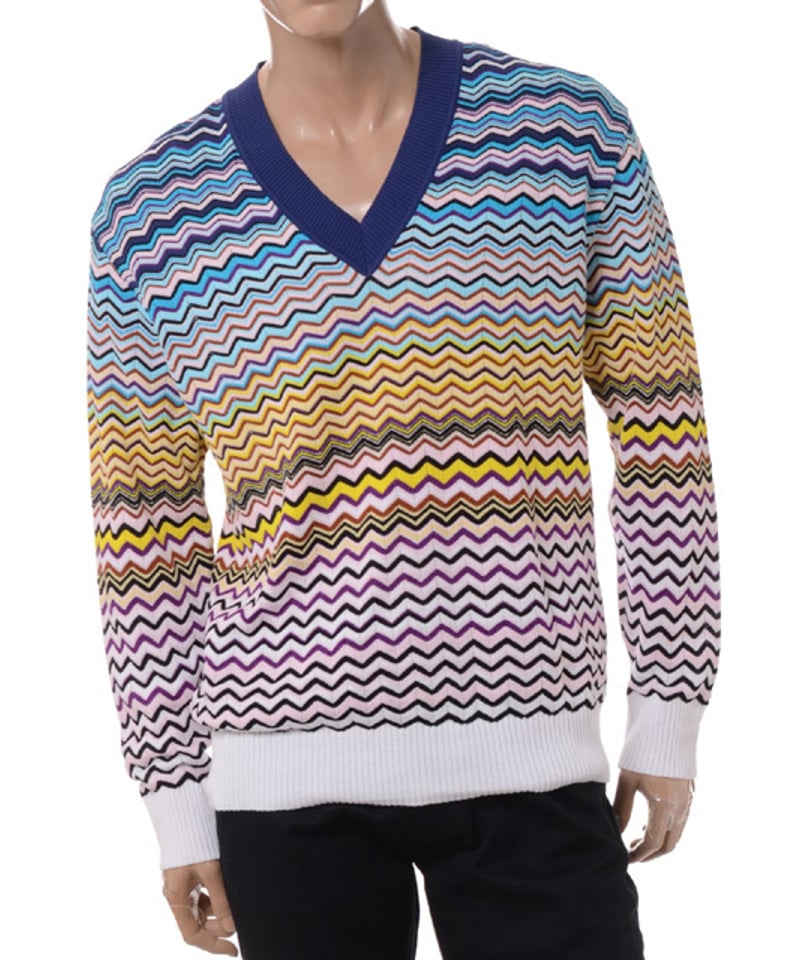 クラシック定番MISSONI マルチカラージグザグカーディガンミッソーニ