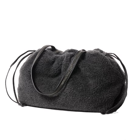 ブルネロクチネリ Brunello Cucinelli ムートン巾着バッグ グレー レザーバッグ イタリア製 レディース 正規取扱
