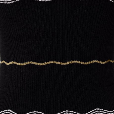 プロエンザスクーラー Proenza Schouler 波ボーダー長袖セーター レーヨンストレッチ ブラックマルチ