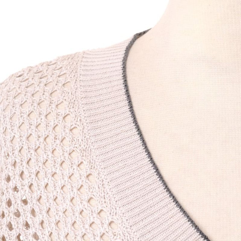 ブルネロクチネリ Brunello Cucinelli Vネック透かし編みセーター