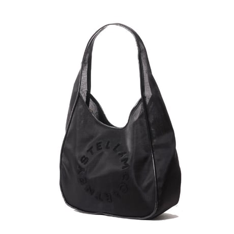 ステラマッカートニー stella mccartney ロゴホーボーバッグ メッシュ ブラック
