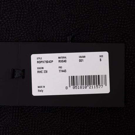 ロシャス ROCHAS ロゴタートルリブ長袖セーター ヴァージンウール ブラック