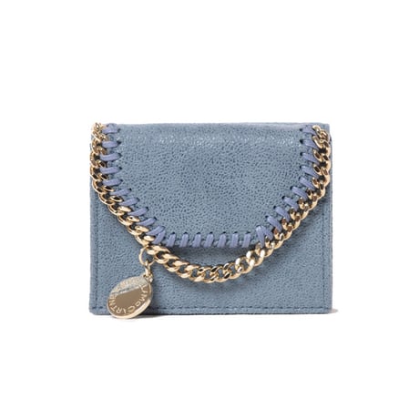 ステラマッカートニー stella mccartney 三つ折り財布 Falabella チェーンウォレット ヴィーガン ブルー