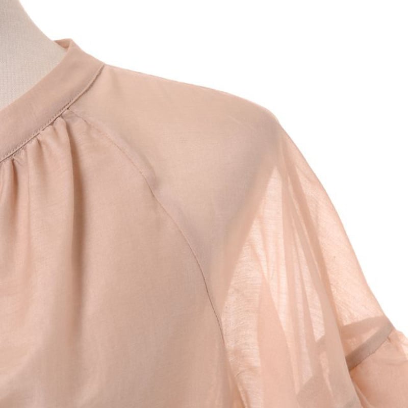 ロシャス ROCHAS 半袖ボリューム袖ブラウス コットンシルク ライト  