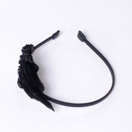 ジョアンナブライトバート Johanna BraitBart ビジュー羽根つきカチューシャ ミックス ブラック