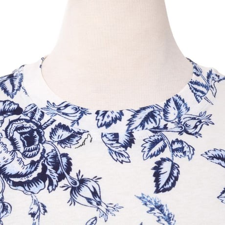 アーデム ERDEM 半袖カットソー コットンジャージー ネイビークリーム