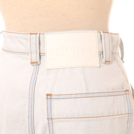 エムエムシックス メゾンマルジェラ MM6 MAISON MARGIELA ワイドレッグ デニムパンツ コットン ウォッシュブルー