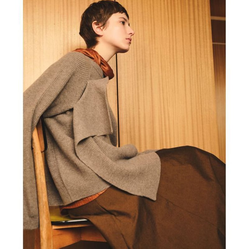 ダウェイ DAWEI 変形カーディガン ウール ベージュ | YOKOAUNTY