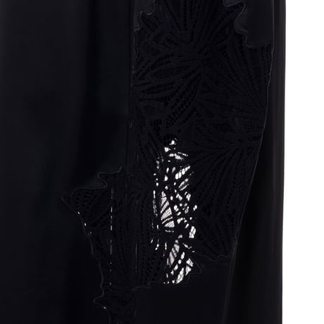 プロエンザスクーラー Proenza Schouler レースリボン袖ワンピース サテン ブラック