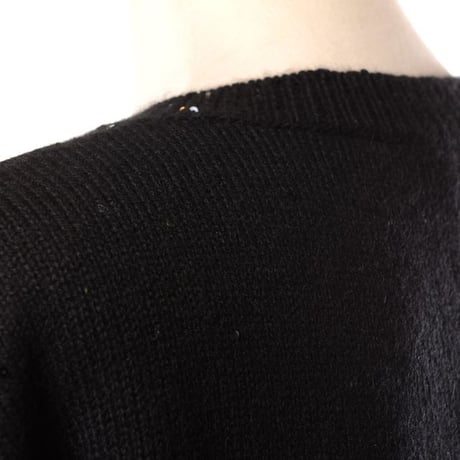 ブルネロクチネリ Brunello Cucinelli Vネック長袖セーター カシミアシルクニット ブラック