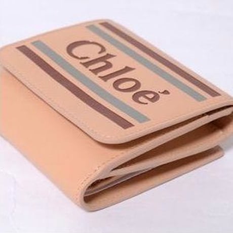 クロエ (chloe) VICK 二つ折り財布 スクエアウォレット カーフスキン ビスケットピンク