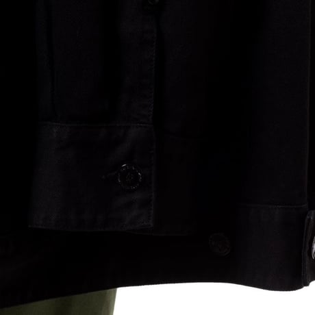 ラフシモンズ RAF SIMONS Denim jacket with leather patch コットン ブラック