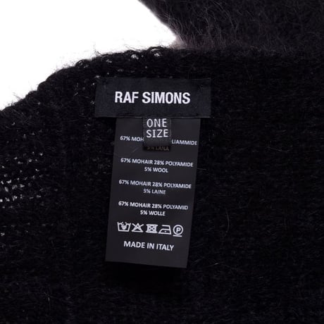 ラフシモンズ RAF SIMONS ニットスカーフ モヘア ブラック