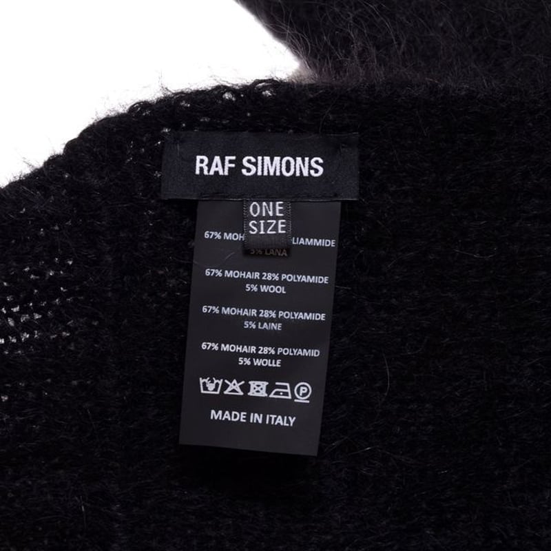ラフシモンズ RAF SIMONS ニットスカーフ モヘア ブラック ラフシモンズ RAF SIMONS ニットスカーフ モヘア ブラック