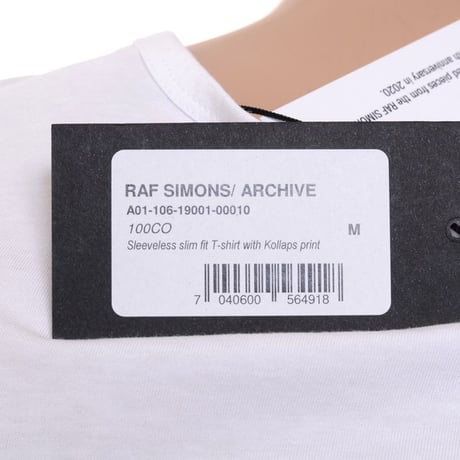 ラフシモンズ RAF SIMONS ARCHIVE REDUX Sleeveless slim fit T-shirt with Kollaps print