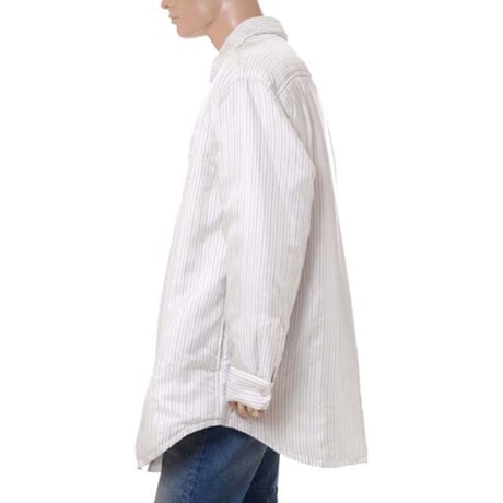 メゾン マルジェラ Maison Margiela パデッドシャツ ホワイトストライプ