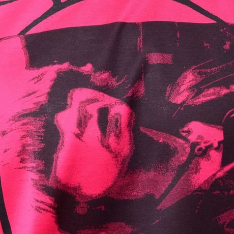 ラフシモンズ RAF SIMONS オープンサイドTシャツ コットン フューシャ