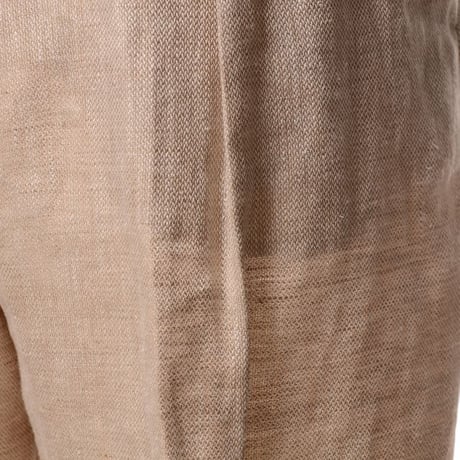 アニオナ AGNONA ウエスト一部ゴムワイドパンツ 麻 ベージュ