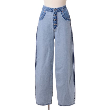 エムエムシックス メゾンマルジェラ MM6 MAISON MARGIELA インサイドアウトストレートジーンズ コットン デニム