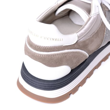 ブルネロクチネリ Brunello Cucinelli ビジュー付きスニーカー バックスキンなど トープ
