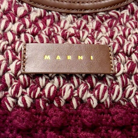 マルニ Marni クロッシェKnottyクラッチバッグ ウールなど レッド 正規取扱