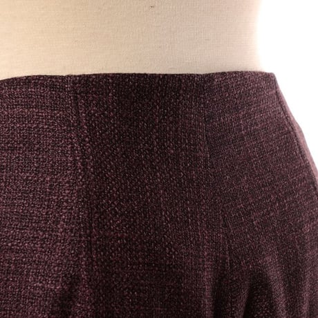 アニオナ AGNONA タックベルトパンツ ウールシルク パープルミックス