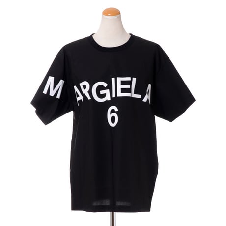 エムエムシックス メゾンマルジェラ MM6 MAISON MARGIELA 丸襟半袖シャツ コットン ブラック