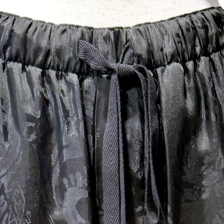 アンドゥムルメステール ann demeulemeester ジャガードパンツ サテン ブラックプリント 正規取扱
