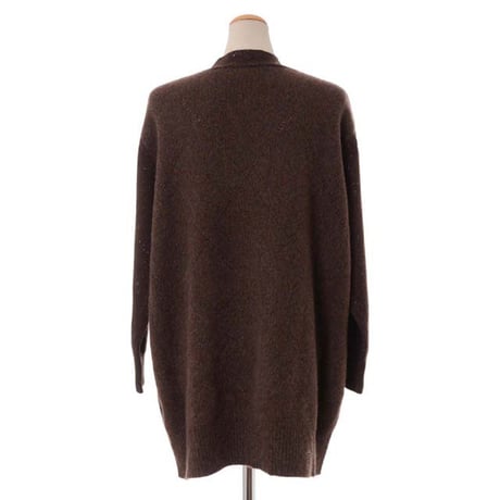 ジェイクベルフォート JAKE BELFORT Ｖネックロングカーディガン カシミア ブラウンミックス