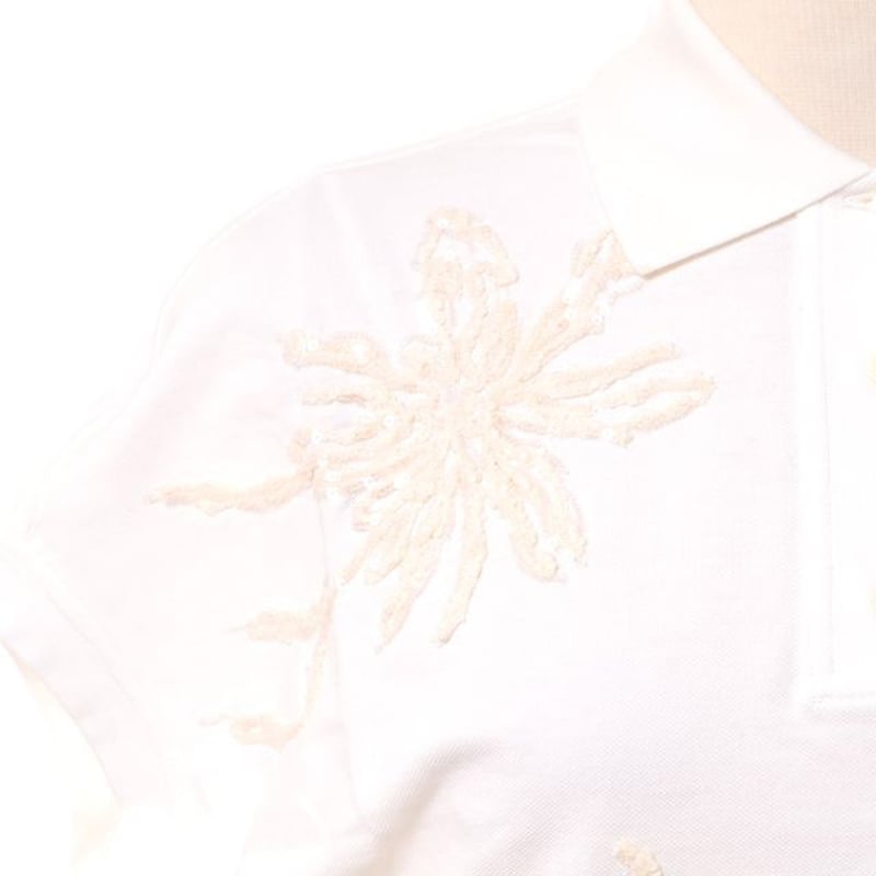2023SS ブルネロクチネリ スパンコール 刺繍 コットン ポロシャツ xs 