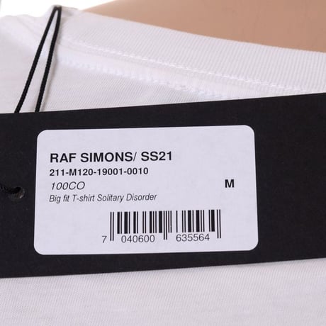 ラフシモンズ RAF SIMONS ソリタリィディスオーダー・ビッグフィットTシャツ コットン ホワイト