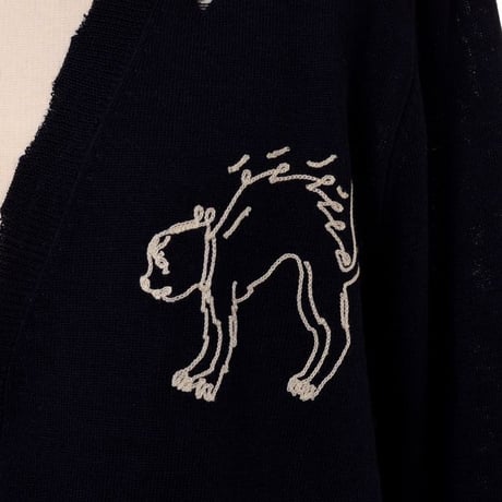 メゾン マルジェラ Maison Margiela Vネックカーディガン ウール ネイビー