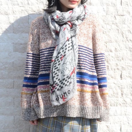ファリエロサルティ Faliero Sarti Japan大判ストール モダールカシミア グレープリント