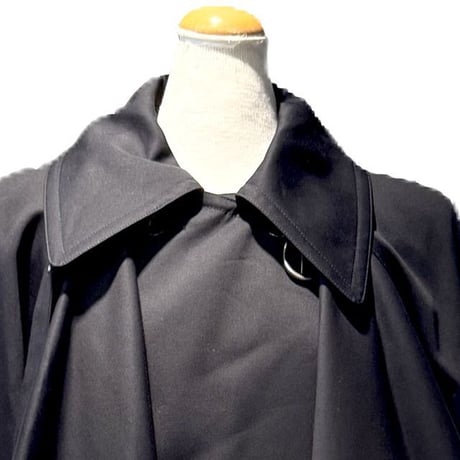アンドゥムルメステール ann demeulemeester ミディ丈トレンチドレープコート コットン ブラック 正規取扱