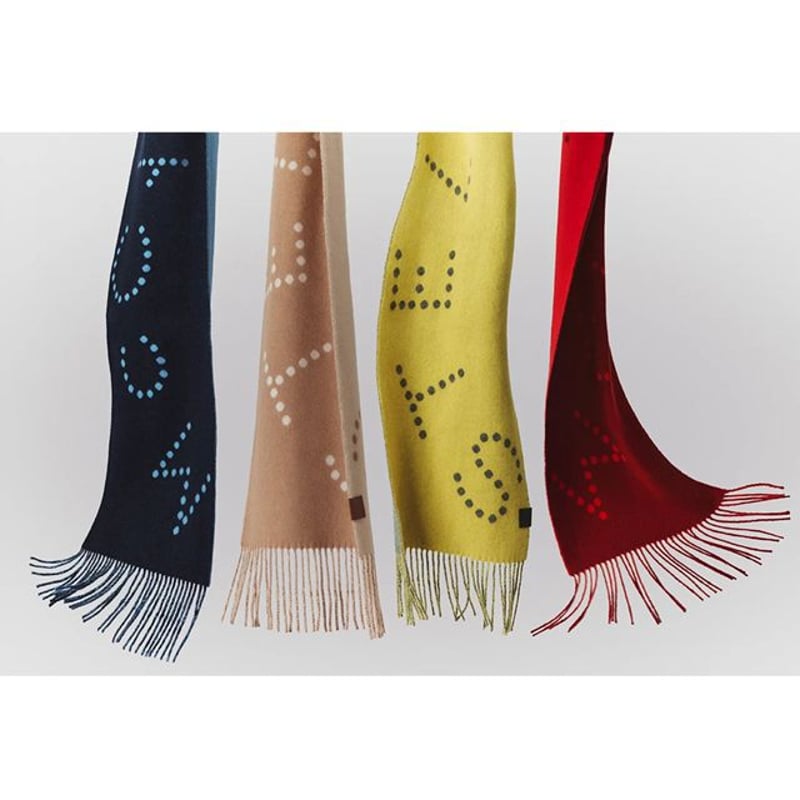 ステラマッカートニー stella mccartney ロゴスカーフ ウール キャメル