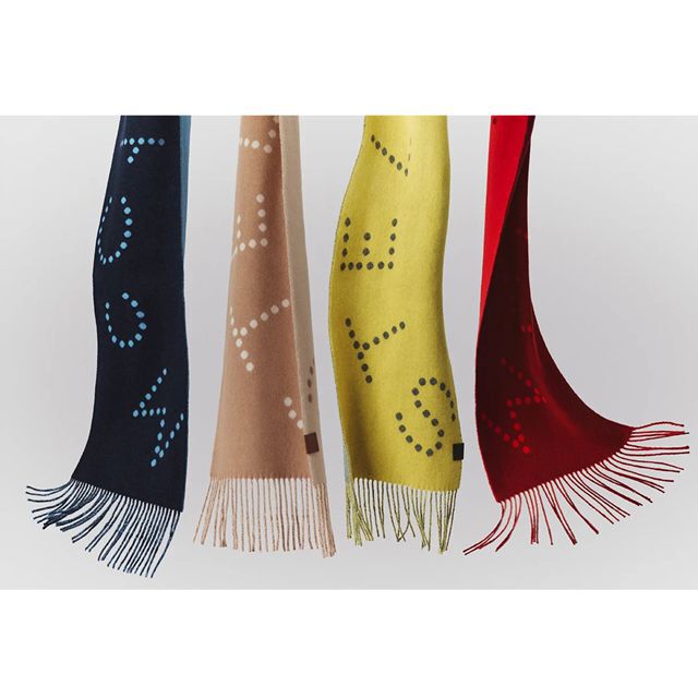 ステラマッカートニー stella mccartney ロゴスカーフ ウール キャメル