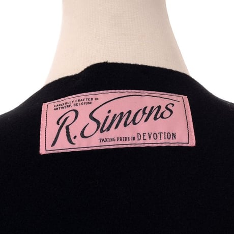 ラフシモンズ RAF SIMONS リボンジップノースリーブドレス フラノ ブラック