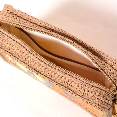 マルニ Marni Seaside カメラバッグ ペーパーラフィア製 イエロー＆オレンジ 正規取扱