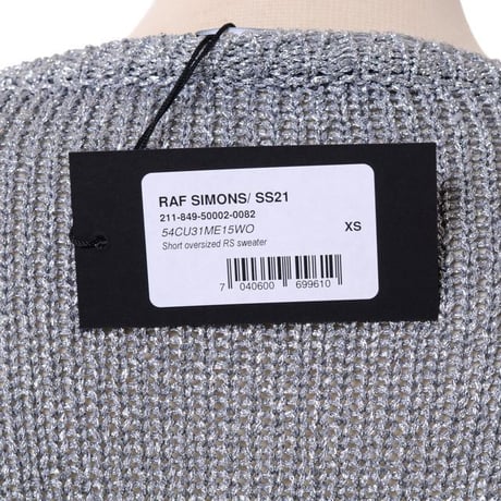 ラフシモンズ RAF SIMONS RSショートオーバーサイズドセーター シルバー
