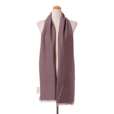 ブルネロクチネリ Brunello Cucinelli スパンコールストール カシミアシルク パープル