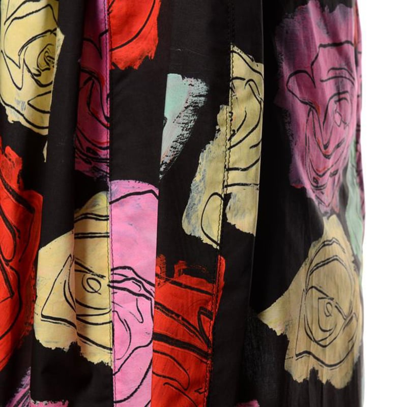 マルニ Marni ギャザースカート オーガニックコットン ブラックローズ