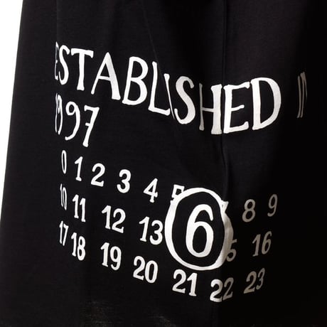 エムエムシックス メゾンマルジェラ MM6 MAISON MARGIELA ナンバリングロングTシャツ コットン ブラック
