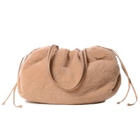 ブルネロクチネリ Brunello Cucinelli ムートン巾着バッグ ベージュ レザーバッグ イタリア製 レディース