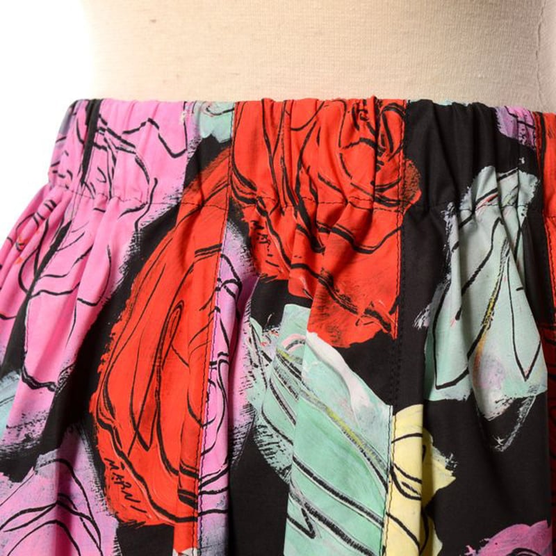 マルニ Marni ギャザースカート オーガニックコットン ブラックローズ