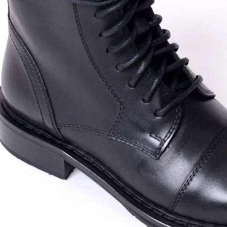 アンドゥムルメステール ann demeulemeester レースアップショートブーツ 牛革 ブラック